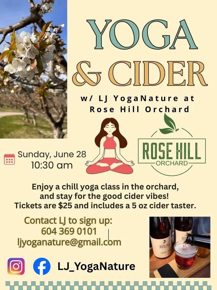 Yoga & Cider w LJ YogaNature at Rose Hill Orchards in Lake Country, BC