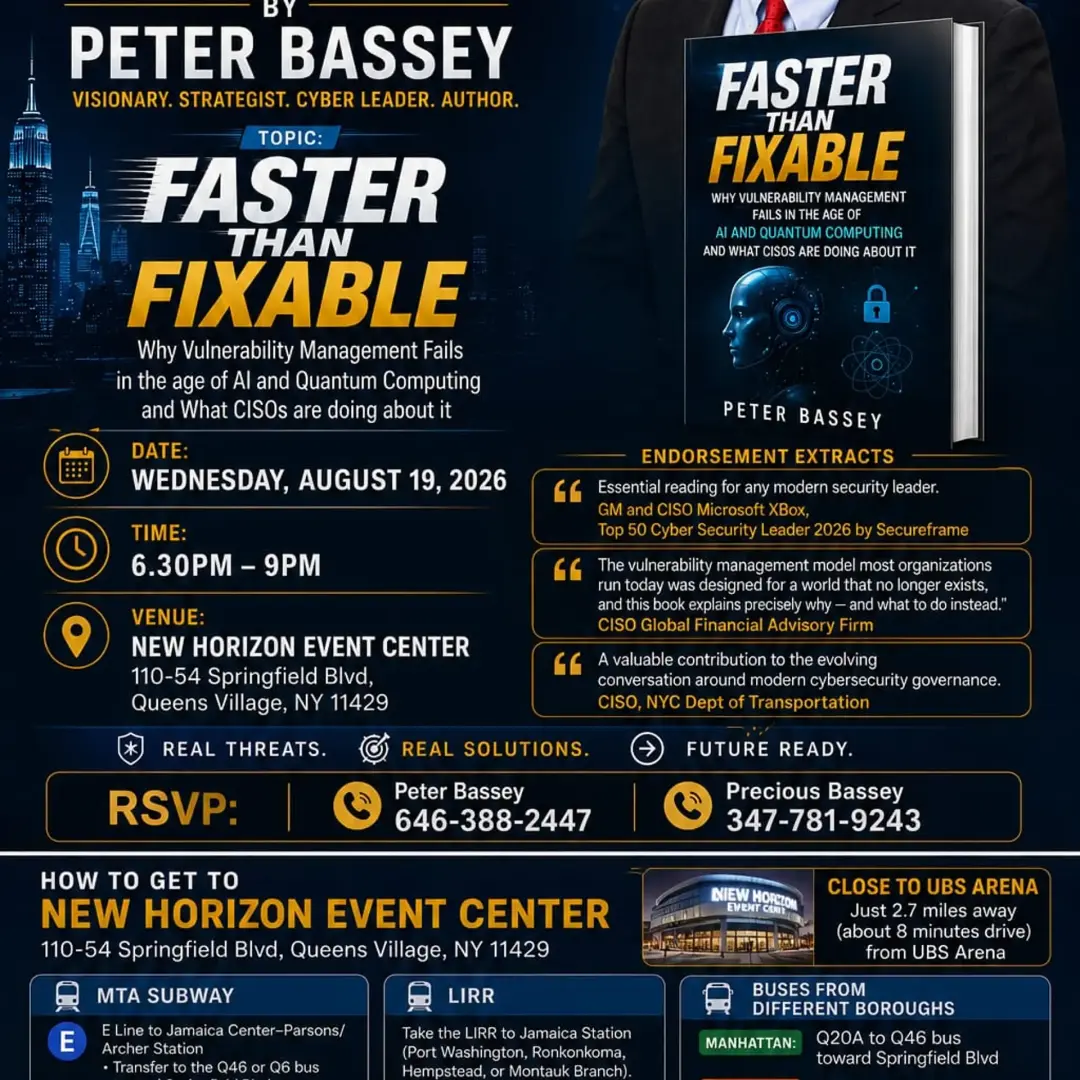 Cyber Book Launch - Faster than Fixable