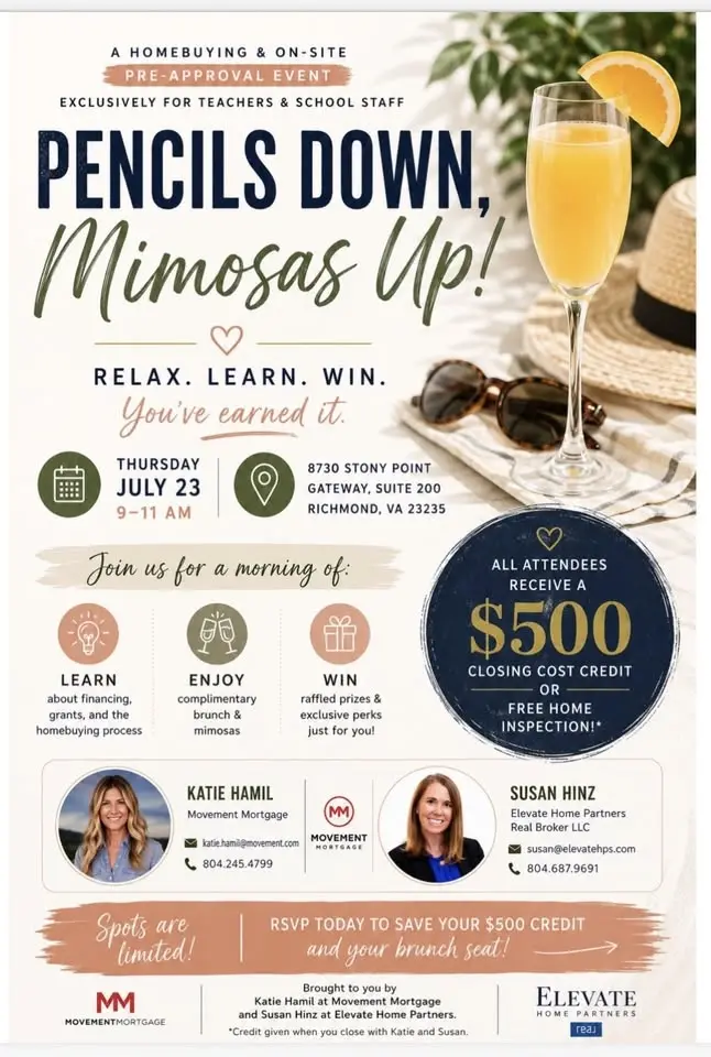 Pencils Down, Mimosas Up- a free homebuying event for educators