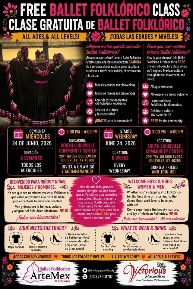 Free 6 Week series of Ballet Folklórico ArteMex 