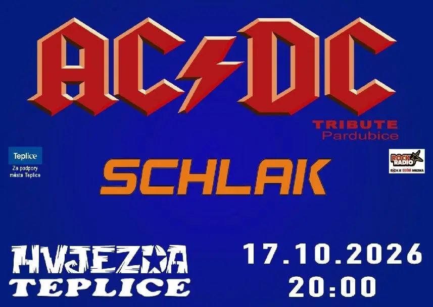 Koncert AC/DC tribute Pardubice a SCHLAK na Hvjezdě
