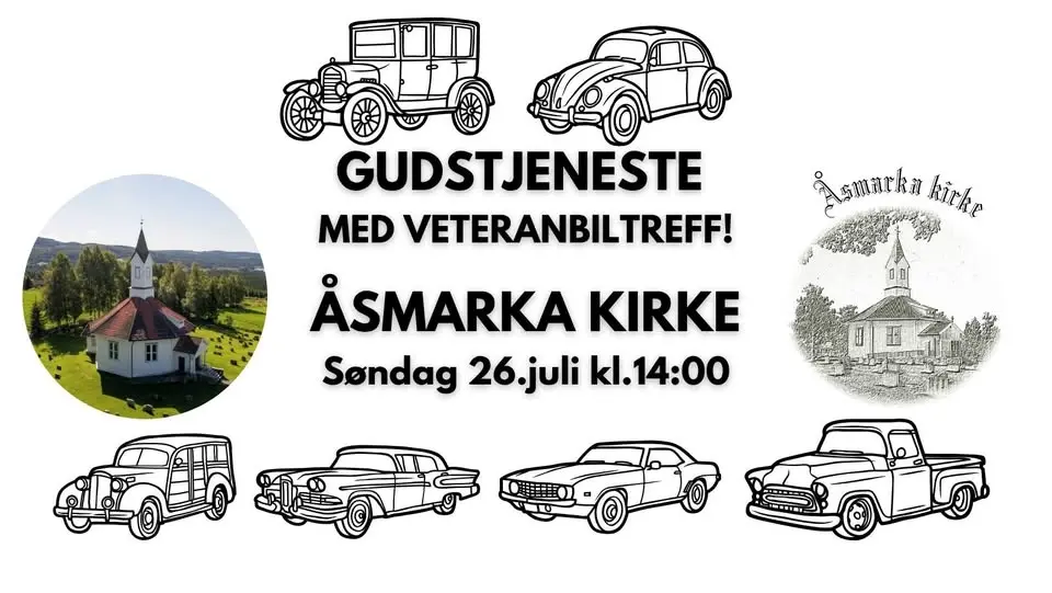 Gudstjeneste med veteranbiltreff