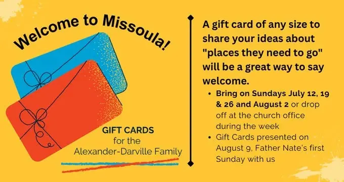 Welcome to Missoula Gift Card Party for the Alexander Darvilles