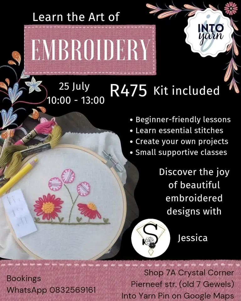 Beginners Embroidery Class by Stitch_ncy at Into Yarn