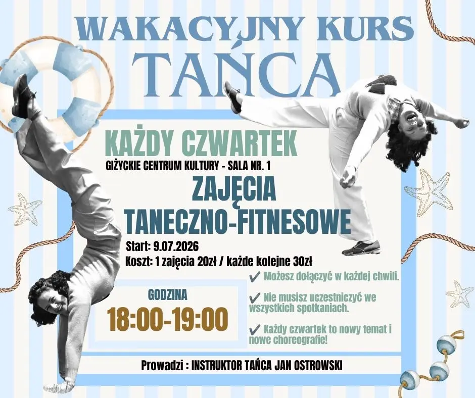 Wakacyjne Otwarte Zajęcia Taneczno-Fitnessowe | Giżycko