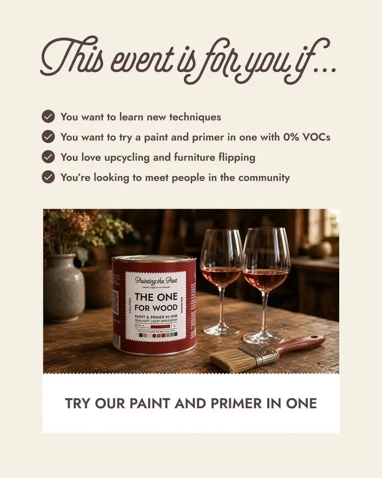 Sip n Paint with Painting the Past | An evening for furniture flippers