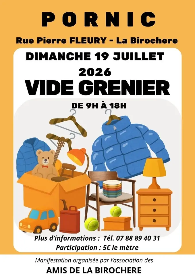 VIDE GRENIER DE LA BIROCHERE (PORNIC) - Dimanche 19 juillet -