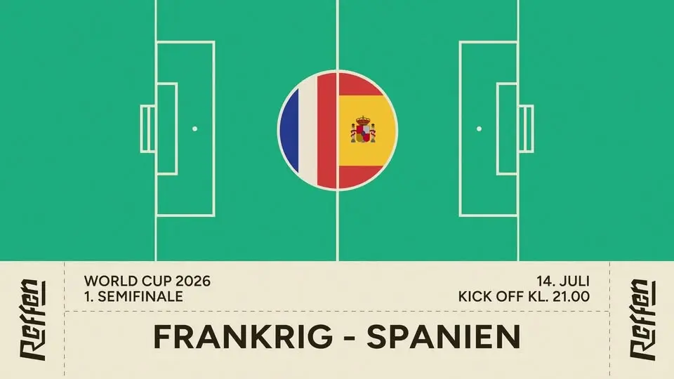 VM STORSKÆRMSVISNING - 1. SEMIFINALE PÅ REFFEN