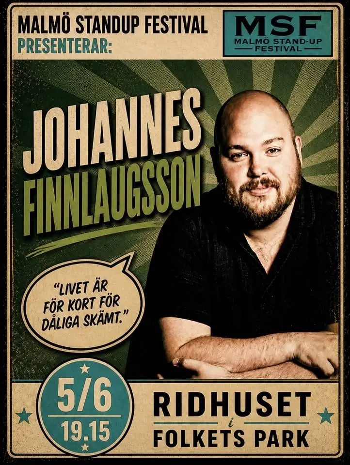 Johannes Finnlaugsson på Malmö Standup Festival