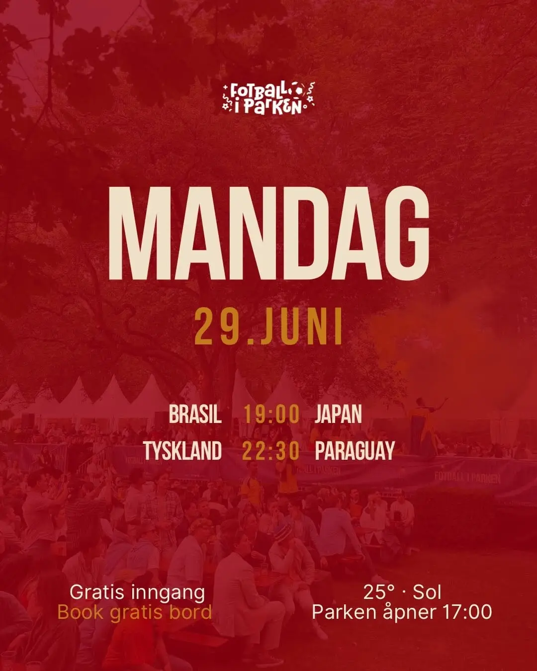 Brasil–Japan på storskjerm — Fotball i parken Oslo