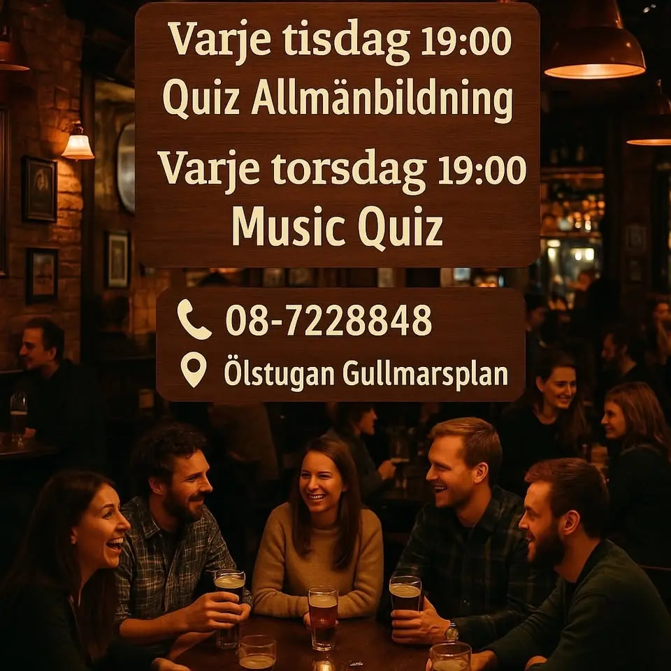 Music Quiz - Ölstugan Gullmarsplan