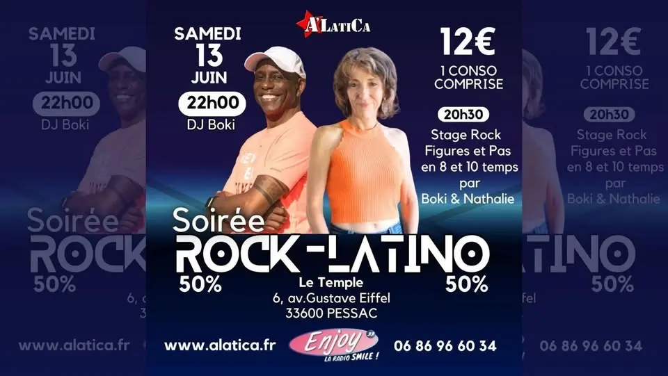 Soirée Rock-Latino - Samedi 13 Juin 2026 - Salle Le Temple - Pessac (Bordeaux)