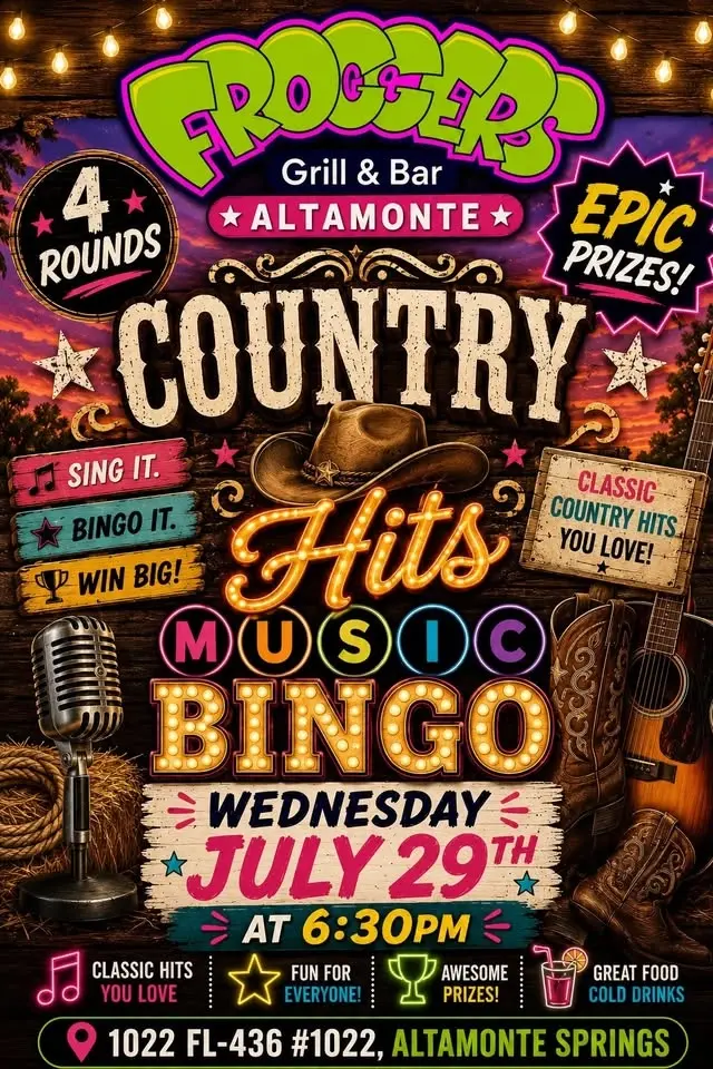 Country Hits Music Bingo @ Froggers Altamonte