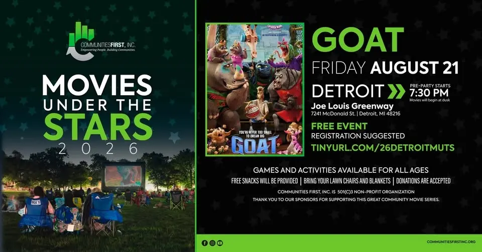 Movies Under The Stars Detroit: GOAT