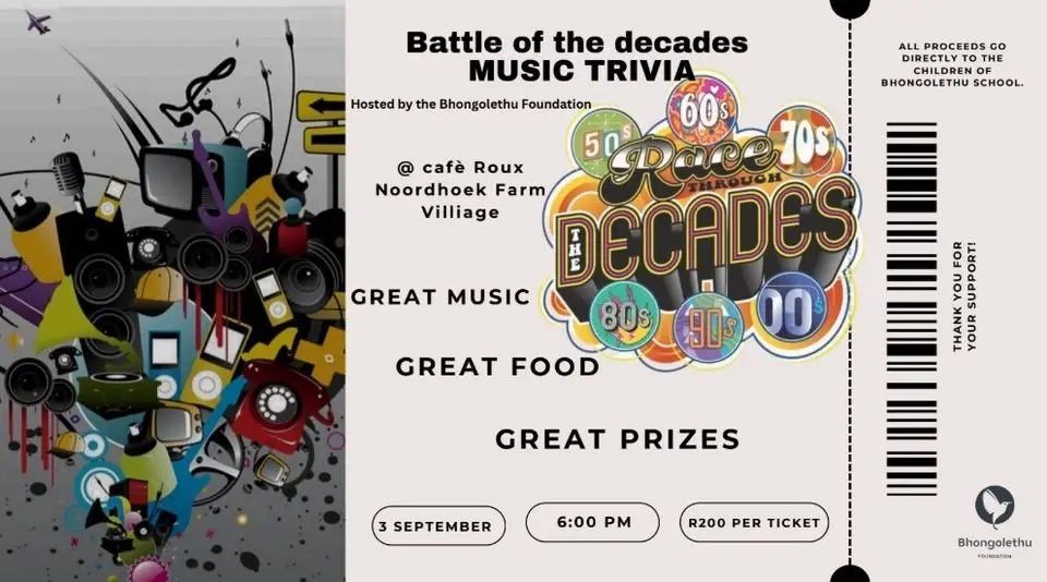 Bhongolethu Foundation presents Battle of the Decades Music Trivia
