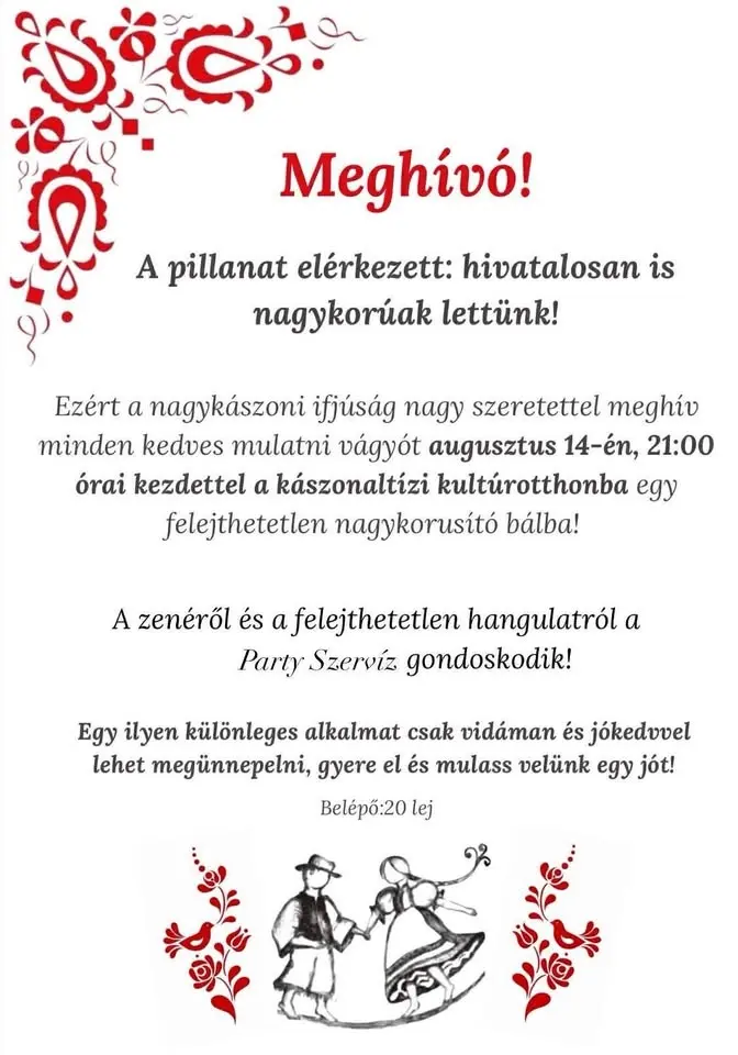 Nagykászoni nagykorusító bál
