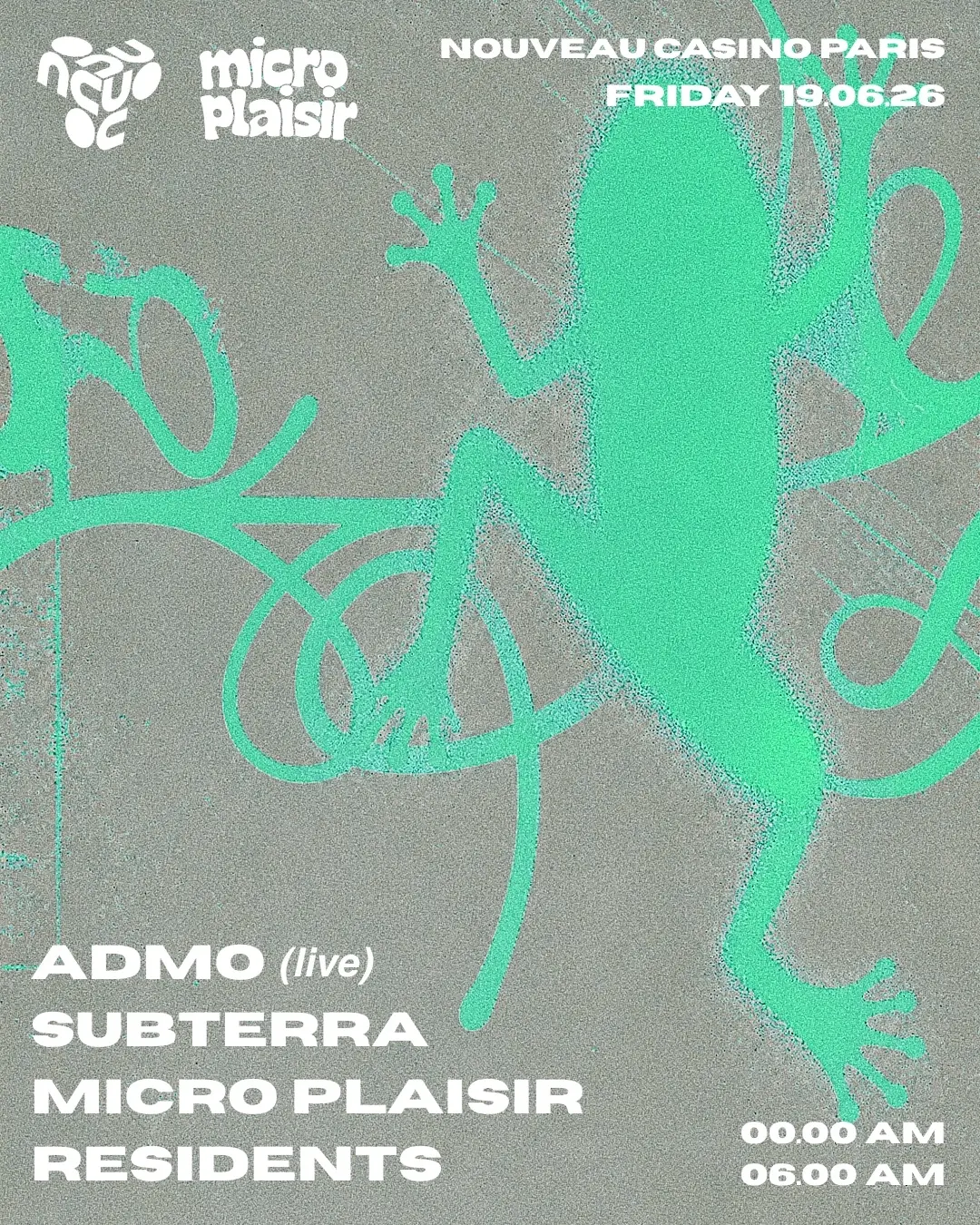 Micro Plaisir: Admo (Live), Subterra, Residents