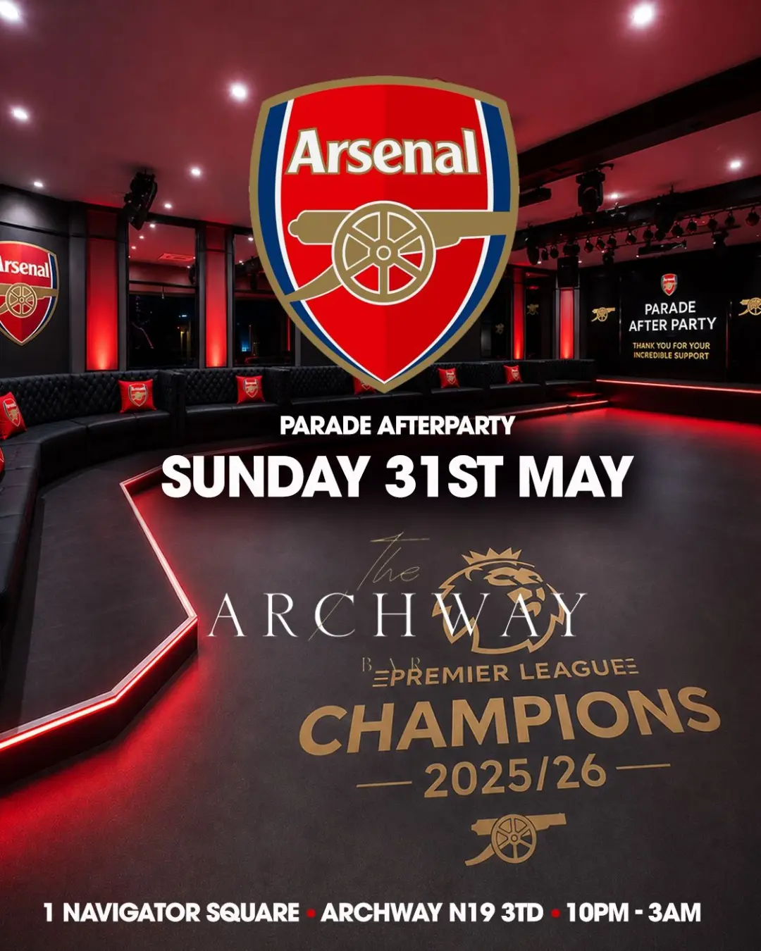 The Official Arsenal Parade After Party