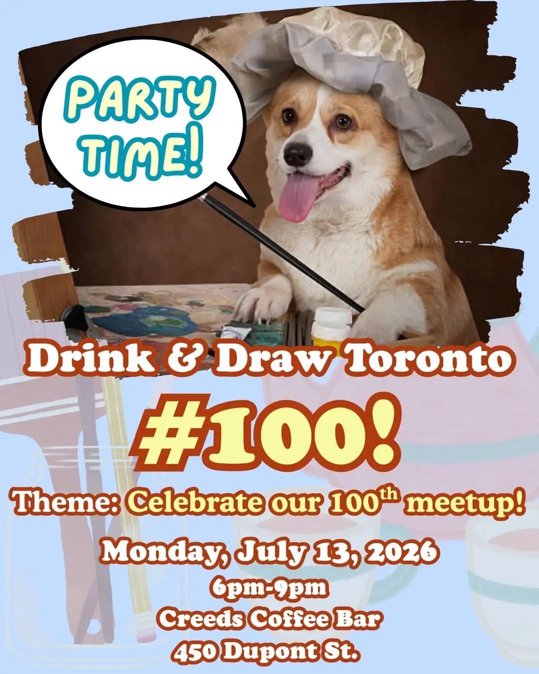 Drink & Draw Toronto #100: đ„ł Celebrate our hundredth meetup đ„ł