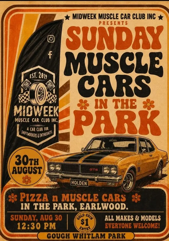 Sunday Muscle Cars in the Park, Earlwood.