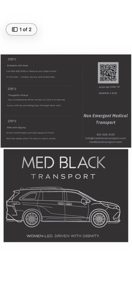 MedBlack Transport now available for rides. 