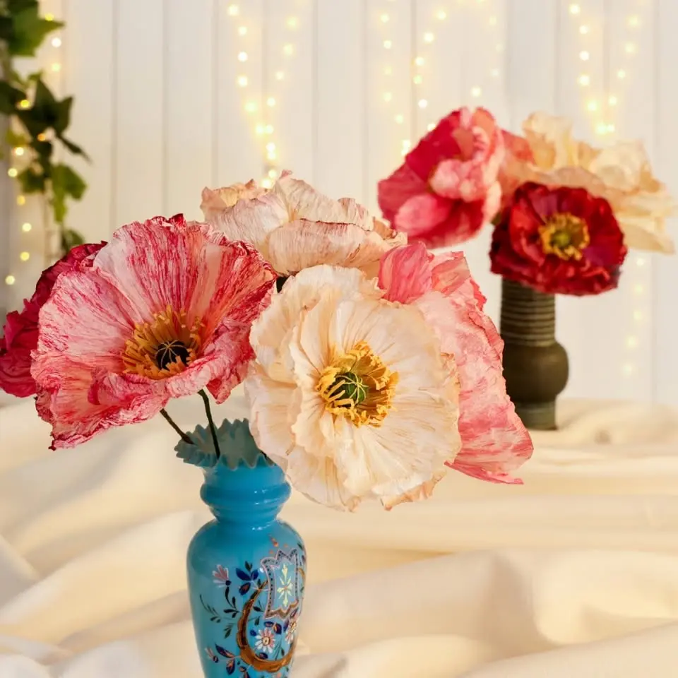 Workshop Blommor i crepepapper hos Slöjd-Detaljer Göteborg