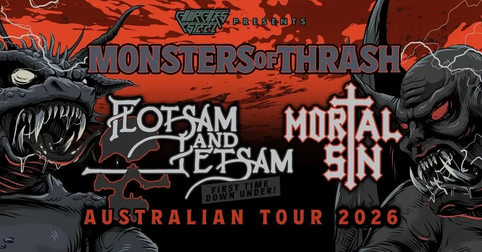 MONSTERS OF THRASH - FLOTSAM AND JETSAM (USA) + MORTAL SIN w/ Hidden Intent & Livewire - Sydney