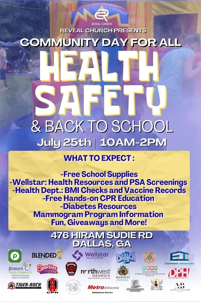 Reveal Church Community Health and Safety Fair and Back 2 School Drive!