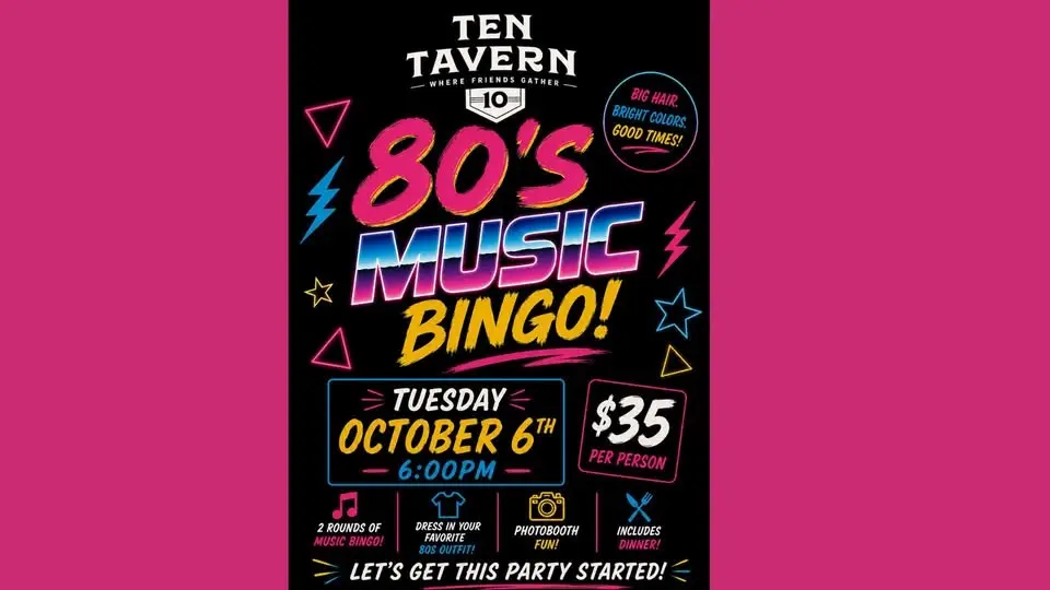80's Music Bingo