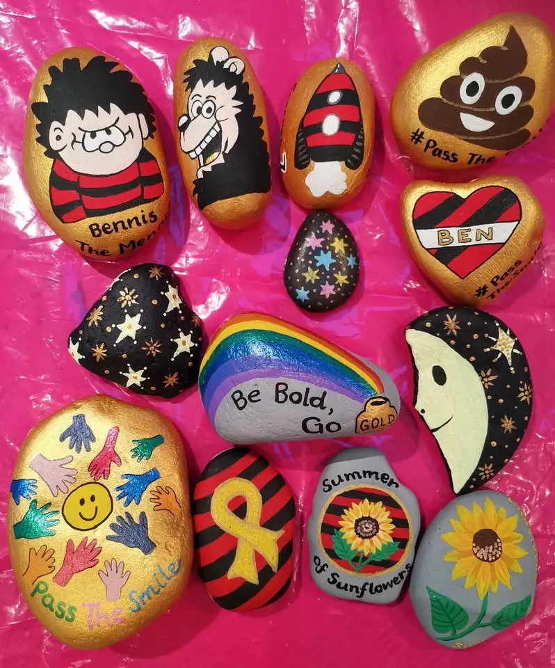 Go Gold Rock Line for Childhood Cancer Awareness Month - Spencer Park, Earlsdon