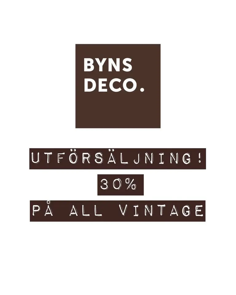 Utförsäljning 30% på all Vintageinredning