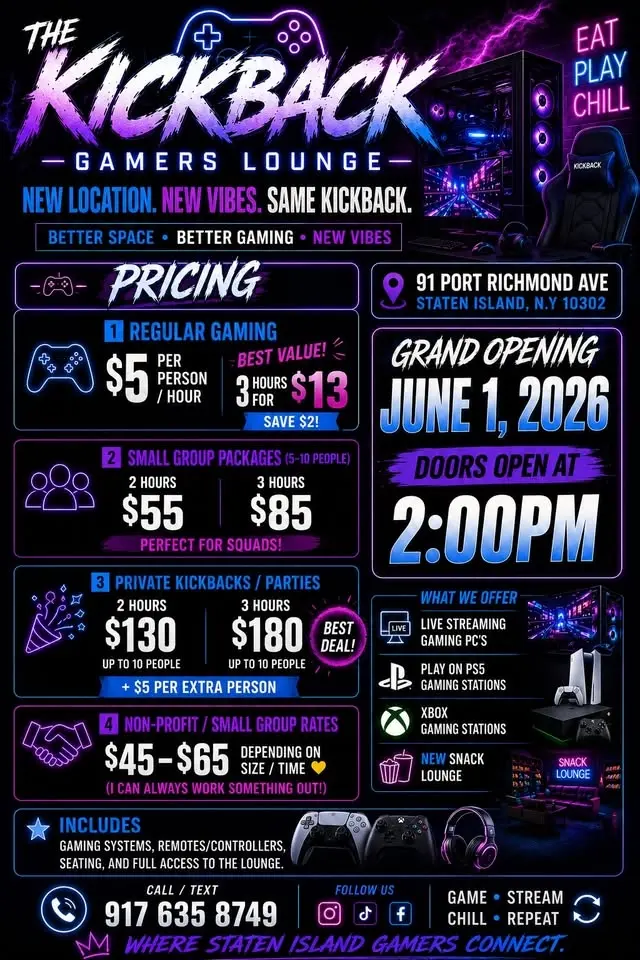 🎮🔥 Pull up to The Kickback Gamers Lounge 🔥🎮
