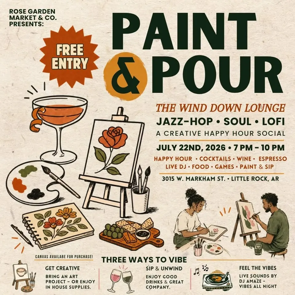 🎨 PAINT & POUR WEDNESDAYS🥂 A Paint & Sip Social 🍷 Live DJ • Free Entry • Happy Hour | 7-10PM✨