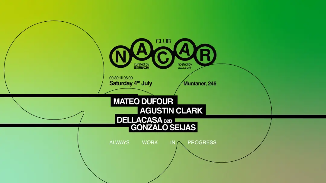 Nacar Club curated by Brunch Electronik/Agustin Clark, Mateo Dufour & DellacasaB2BGonza Seijas