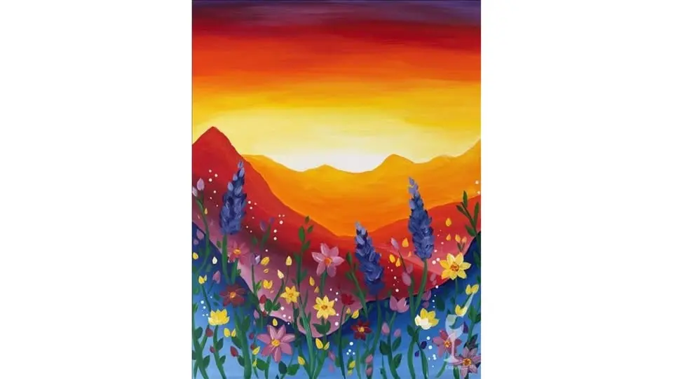 NEW! Mountain Wildflowers at Sunset