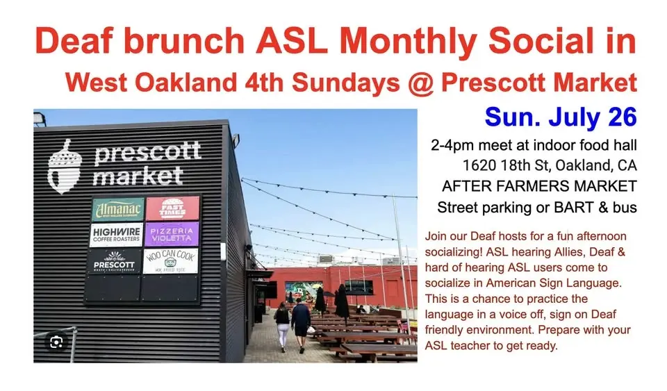 Deaf ASL brunch West Oakland Prescott Market