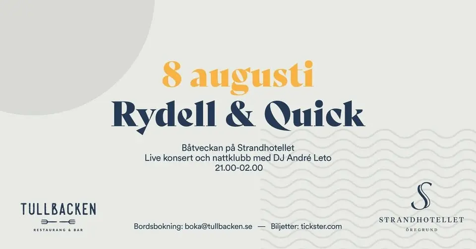 Rydell & Quick på Strandhotellet 2026