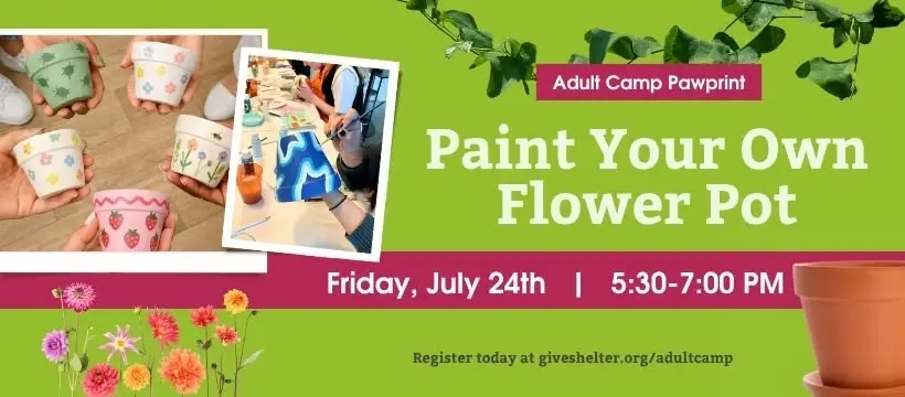 Adult Camp Pawprint - Paint Your Own Flower Pot