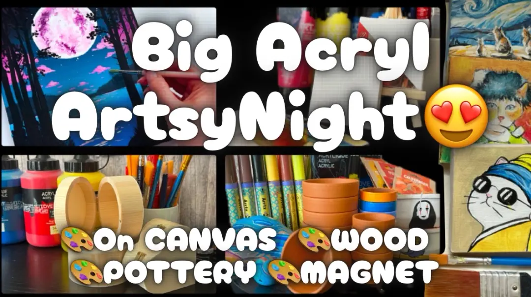 🎨EVERYONE CAN PAINT like this!😍Choose Canvas/Wood/MagnetCanvas🍷ART SOCIAL 🍕