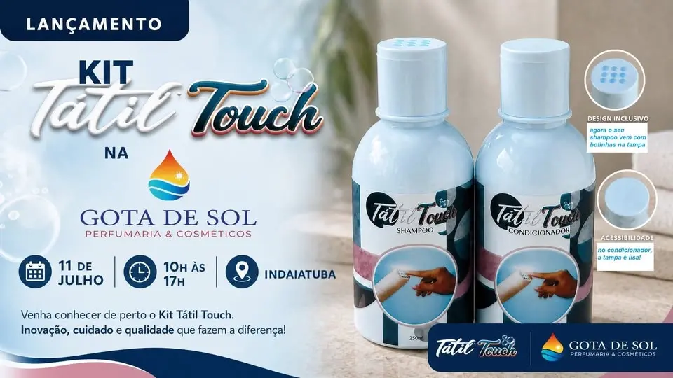 Shampoo e Condicionador de inclusão Tátil Touch
