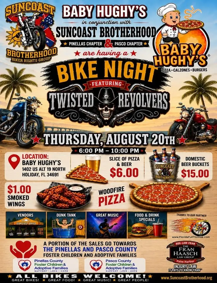🔥🏍️🎸 BABY HUGHY'S NEW BIKE NIGHT - LIVE MUSIC by TWISTED REVOLVERS 🤘🎶🚨 