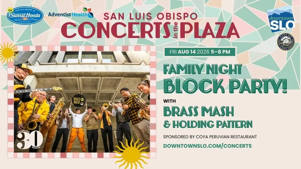 Family Night Block Party with Brass Mash & Holding Pattern at Concerts in the Plaza