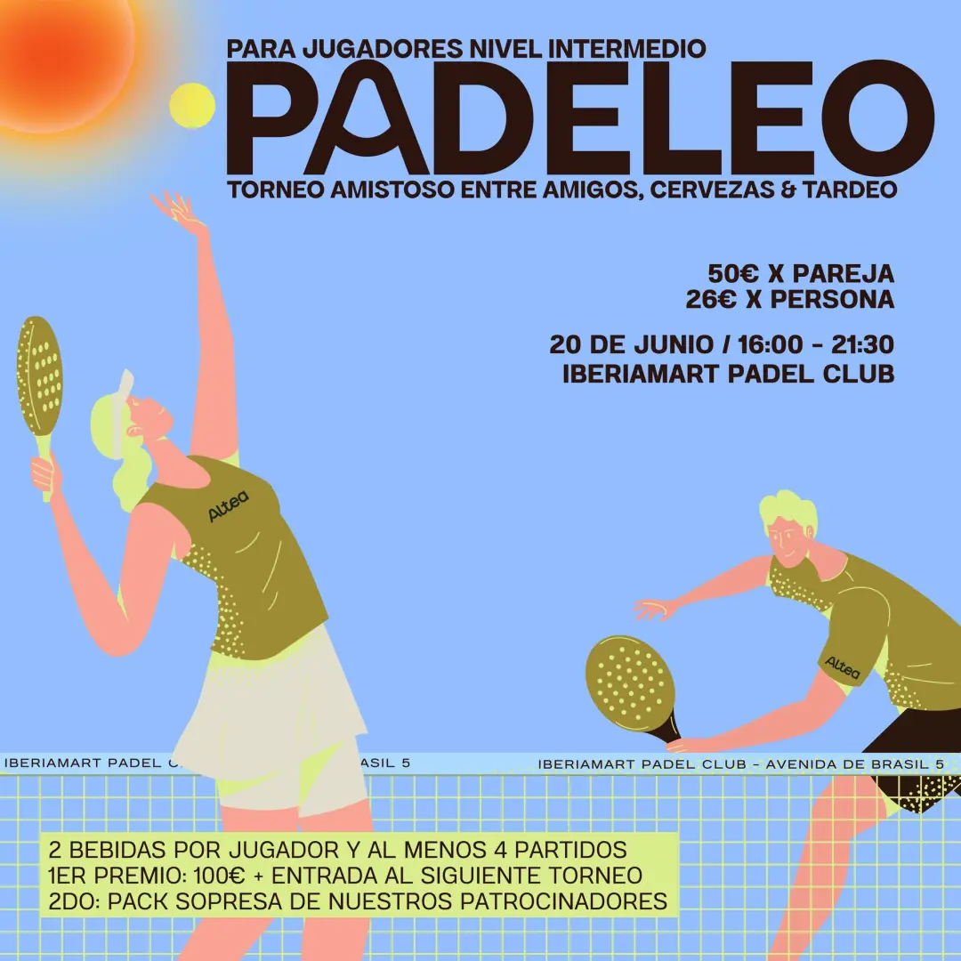 Padeleo - Torneo amistoso entre amigos, cervezas & tardeo - NIVEL INTERMEDIO 🎾 🔥