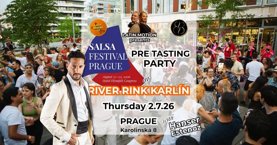 Salsa a bachata open air v River Rink Karlín / Salsa Czech Festival pre tasting party ✨