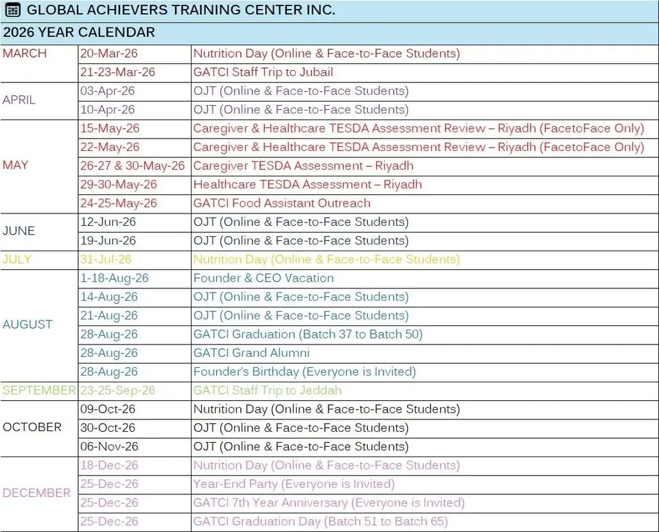 2026 Year Calendar