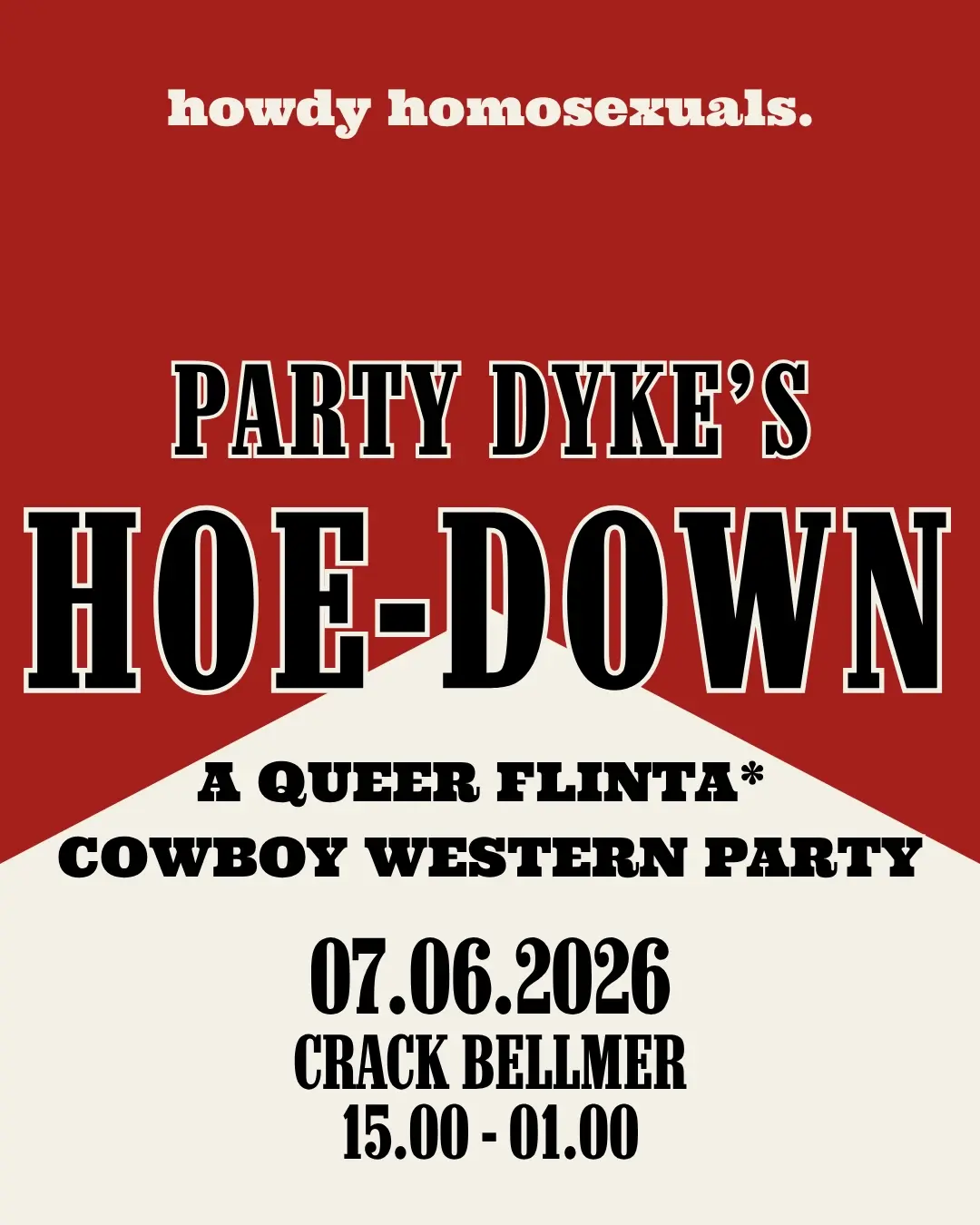 Party Dyke's Hoe-Down: A Queer FLINTA* Cowboy Western Party