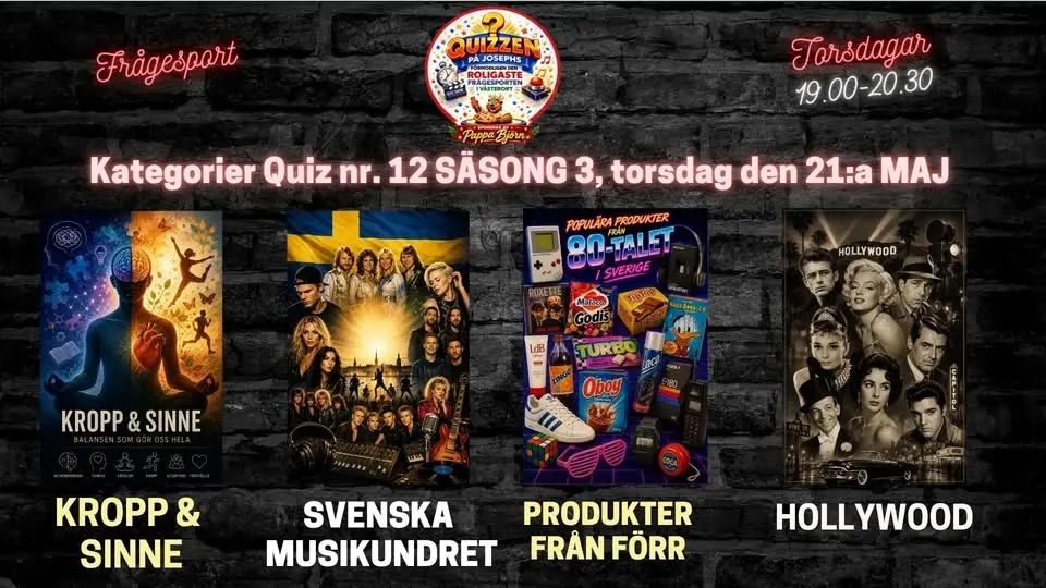 Quiz Final - DEN STORA QUIZFINALEN på JOSEPHS IKVÄLL