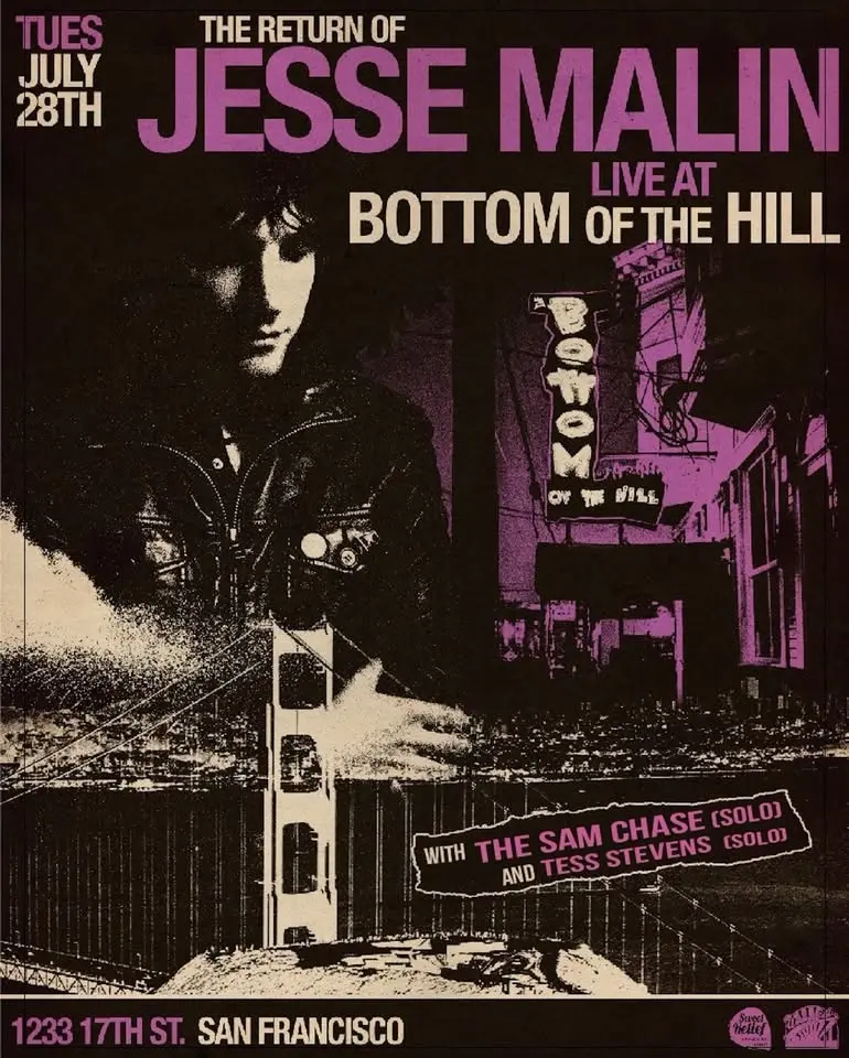 Jesse Malin ~ The Sam Chase (solo) ~ Tess Stevens (solo)
