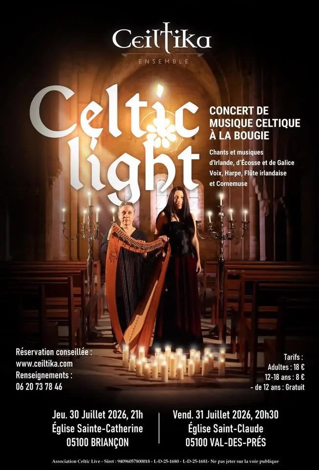 CELTIC LIGHT - Concert de Musique celtique éclairé à la lueur des bougies , 30 & 31 Juillet 2026