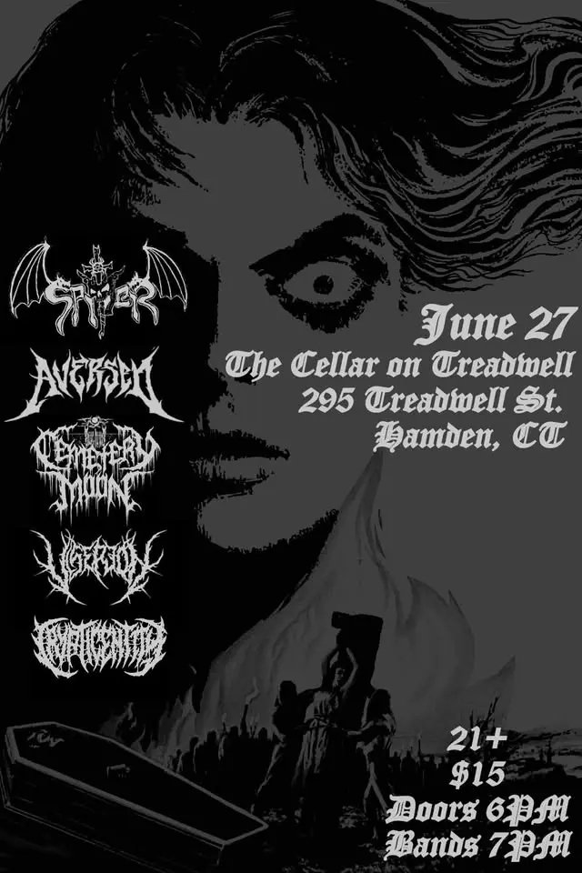 Spiter w/ Aversed, Cemetery Moon, Viserion, and Cryptic Entity June 27 @ The Cellar on Treadwell